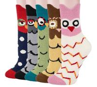 Kotashion Fluffy Fuzzy Cozy Socks Womens 5 Pairs Warm Soft Bed Winter Thermal Socks for Girls Ladies Xmas Christmas Gifts Present for Mum Sister Her Teenage Size 4-8