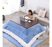 Kotatsu Heating Table Japanese Style Quilt Table And Room Low Table Japanese Style Warm Table 4pcs/Kotatsu Table+Heater+Blanket+Quilts (Color : Blue-A, Size : 120 * 80 * 45cm)