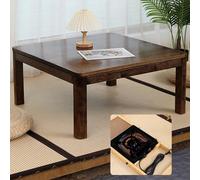 Kotatsu Table Casual Solid Wood Japanese Heated Table Coffee Tables Width 75/105cm X Depth 75cm Square Rectangula Floor Heated Table With Switch Temperature Control