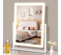 Kotdning Lighted Makeup Mirror, Hollywood Vanity Mirror with Lights, Three Color Lighting Modes, and 5X Magnification Mirror, Smart Touch Control, 360°Rotation