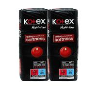 Kotex Maxi Night Time Sanitary Towels 2 x 10 Pack Extra Absorbent Feminine Pads for Heavy Flow with Wings Designed for Overnight Protection Soft Cushioned Cover for Leak Prevention