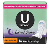 Kotex Overnight Pads Maxi Pads with Wings - 1 PACK - 14 count