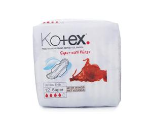 Kotex Super Ultra Thin Pads - 12 Pads