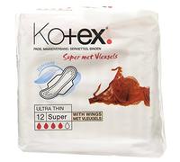 Kotex Ultra Thin Super Plus Sanitary Towels, 12 per Pack