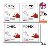 Kotex Ultra Thin Super With Wings Sanitary Protection Silky Soft Pads 12X4 Pack