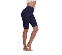 Kotii Women's Plus Size Stretch Short Leggings Modal Cotton Shorts Under Dresses Leggings Pants - Blue - L/XL