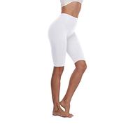 Kotii Women's Plus Size Stretch Short Leggings Modal Cotton Shorts - White - 3X
