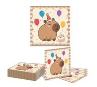 Kotkiddy 20 Capybara Party Napkins, Thick & Absorbent Paper, Cute Cartoon Capybara Party Decorations Paper Napkins Decorations Gifts