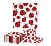 Kotkiddy 20 Ladybird Decorations Paper Napkins Disposable Party Set, Ladybird Luncheon Napkins Ladybird Theme Party Supplies