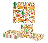 Kotkiddy 20 Pack Celebratory Napkins for Cinco De Mayo Party Mexico Cactus Thick & Absorbent Dinner Paper Napkins for Mexican Cocktail, Birthday Party