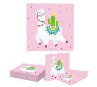 Kotkiddy 20-Pack Llama Birthday Party Napkins Alpaca Llama Birthday Napkin Decorations Mexican Cactus Napkins Gift for Baby Showers