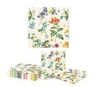 Kotkiddy 20 Pack Vintage Floral Design Napkins, Disposable Retro Bloom Decor, 2-ply 33 cm, ideal for birthday parties, weddings, table decorations
