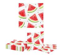 Kotkiddy 20 Pack Watermelon Paper Napkins Summer Fruit Disposable Lunch Napkin Watercolour Watermelon Dinner Hand Napkin for Pool Party