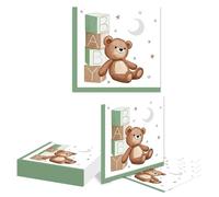 Kotkiddy 20 Pieces Bear Party Napkins - Thick & Absorbent Paper, Cute Bear Party Decorations Animal Napkins for Kids Birthday Baby Shower