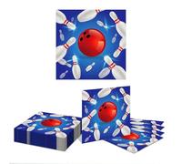 Kotkiddy 20 Pieces Bowling Napkins, Bowling Theme Party Items Bowling Party Paper Napkins, for Birthday Baby Shower