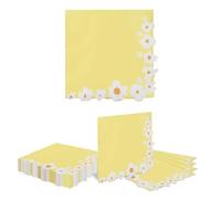 Kotkiddy 20 Pieces Daisy Party Napkins Daisy Cocktail Lunch Paper Napkins Summer Spring Flowers Picnic Napkins (Yellow)