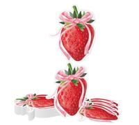 Kotkiddy 20 Pieces Pink Bow Strawberry Napkins Red Strawberry Shape Disposable Napkins Fruit Napkins for Sweet Birthday Tableware