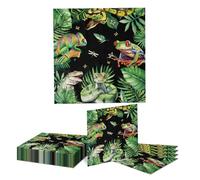 Kotkiddy 20 Pieces Reptile Snake Party Plates Napkins Lizard Birthday Party Supplies Disposable Paper Jungle Crocodile Wildlife Theme Table Decorations Gifts