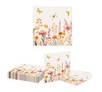 Kotkiddy 20 Pieces Wildflower Napkins Watercolour Floral Plant Disposable Napkins Wild Flower Plant Paper Napkins for Dining Table and Kitchen Decoration