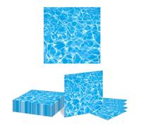 Kotkiddy 20 Sheets Wave Pattern Paper Napkins, Flowing Water Texture Napkins, Summer Fresh Napkins, Swim Party Decorations, Summer Carnival