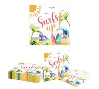 Kotkiddy 20Pcs Surfs Up Birthday Napkins Party Decorations Tableware Girls - Pink Surf Party Napkin Summer Hawaiian Beach Wave Surf Birthday Decor