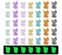 Kotkiddy 35 Pieces Glowing Mini Hardwood Rhino Mini Cow Mini Pig Figures Light Up in the Dark for DIY Garden Dollhouse Wildlife Accessories Micro Landscape