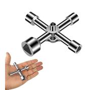 Kotkiddy 4 Way 5 Size 7 mm/10 mm/12 mm/13 mm/18 mm Triangular Key Utilities Key for Electric Box Gas Water Electricity Meter Box Cabinet Key Triangular Silver
