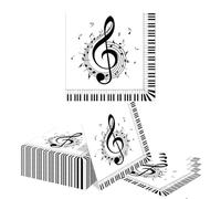 Kotkiddy 40 Music Notes Napkins Black White 3-Ply 33x33 cm Music Party Disposable Cocktail Table Decoration for Karaoke Birthday Music Theme Party Festival Anniversary Gu