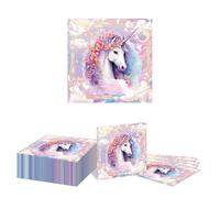 Kotkiddy 40 Pack Unicorn Paper Napkins Unicorn Party Napkins Rainbow Unicorn Paper Napkins Unicorn Decorative Dinner Paper Napkins 33 * 33cm(B)