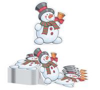 Kotkiddy 40 Pcs Snowman Napkins Christmas Bell 2-Layer Disposable Cocktail Drink Paper Napkins Winter Snow Theme Party Birthday Celebration Lunch Decoration 14cm x 16cm