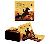 Kotkiddy 40 Pcs Western Cowboy Birthday Napkins Wild West Theme Paper Napkins for Country Theme Party Kids Bachelorette Table Decoration