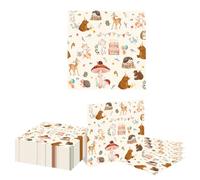 Kotkiddy 40 Pieces Forest Animals Paper Napkins, Lovely Forest Animals Party Napkins Disposable Paper Napkins for Wedding, Baby Shower, Birthday Party