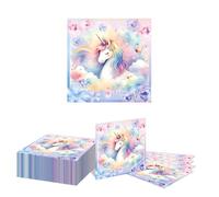 Kotkiddy 40 Pieces Unicorn Paper Napkins Unicorn Party Napkins Rainbow Unicorn Paper Napkins Unicorn Decorative Dinner Paper Napkins 33 * 33cm(A)