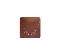 Kotkiddy Charm Necklace for Women - Delicate Gold Clasp Beach Charm Necklace, Cute Shell Necklace, Moon Star Accessory Beach Cross Hexagon Pendant Preppy Style Summer