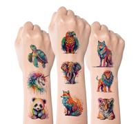 Kotkiddy Watercolour Animal Temporary Tattoos for Children - 60 Styles Temporary for Girls Boys Body Arm Shoulder Tattoo Stickers, Birthday Party Decorations