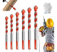 Kotkka/Peachloft Drill Bits, Brocas Para Concreto, Masonry Drill Bit Set And Concrete Drill Bit Set, Four Blade Serrated Eccentric Drillbits for Wood, Stone, Concrete (Set B)