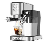 KOTLIE Espresso Coffee Machine with Automatic Milk Frother, 20Bar One-Touch Coffee Machines for Espresso, Cappuccino and Latte, ESE Pod Compatible, Black (CM5180-UK)