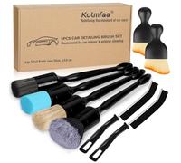 Kotmfaa Car Detailing Brushes Set, 8X Auto Detail Cleaning Brush Tool Kit in Soft/Middle/Hard | Crevice Brush | Dust Brush for Car Interior & Exterior, Emblems, Air Vents, Leather, Wheels Wash & Care