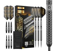 KOTO - Black Crown, 90% Tungsten, 30G, Black & Silver, Steeltip Darts Set