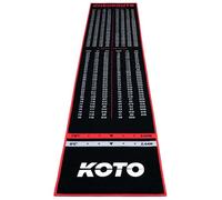 KOTO - Carpet Checkout Red, 285 x 60cm + Oche Incl. Score Indicator, Non Slip Carpet Darts Mat, Professional Dart Mat, PRedect Floor & Darts