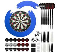 KOTO - Classic Edition Blue (Official Dimensions) Dartboard, Incl. 4pcs. Surround, 2 Sets KOTO Darts & Messing Dart Shafts, Dart Flights, Darts Set, Dart Board