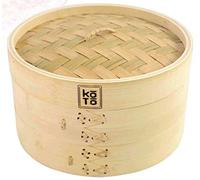 KOTO Eco-friendly 2 Tier with lid Bamboo steamer with lid, 30cm, 11.8"