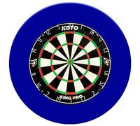 KOTO - King Pro Blue Dart Board (Official Dimensions & Sharp Wring) Sisal Dartboard With Staple-Free Bulls-Eye, Surround & Bracket
