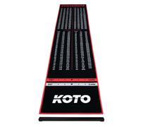 KOTO - Oche Carpet Checkout Dart Mat Red 285 x 60 cm + Oche Incl. Score Indicator, Non Slip Carpet Dart Mat, Professional Dart Mat, Protect Floor & Darts