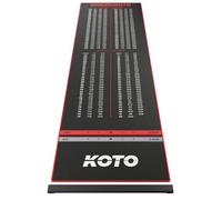 KOTO - Oche Carpet Checkout Darts Mat Red 285 x 80 cm + Oche Incl. Score Indicator, Non Slip Carpet Dart Mat, Professional Dart Mat, PRedect Floor & Darts