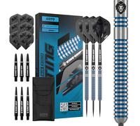 KOTO - Sting Blue Electro 90% Tungsten Steel Tip Darts, 22G/24G, With Extra Flights and Shafts, Professional Dart Set, 3 Steel Darts