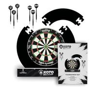 KOTO - Tournament Dartboard Set, 2 Sets of 23g Steel Tip Darts, Surround, Stand & Throw Line Included
