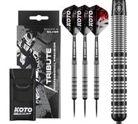 KOTO - Tribute Darts 14 Gram, Black & Silver, Incl. KOTO Flights, Shafts & a Dart Case
