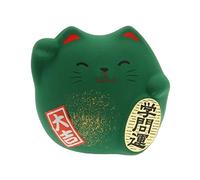 Kotobuki Maneki Neko Charm Gakumon-un Collectible Figurine, Academic Achievement, Green