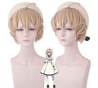 Kotoko Iwanaga Cosplay Wig for Props Matching Performance Modeling Fictional Reasoning Cos Fake Hair Short Curly Hair Linen Style